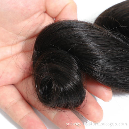 100% Cuticle Aligned Loose Wave Hair Bundle Single Donor, Brazilian Virgin Remy Hair Weave Extensions Factory Price